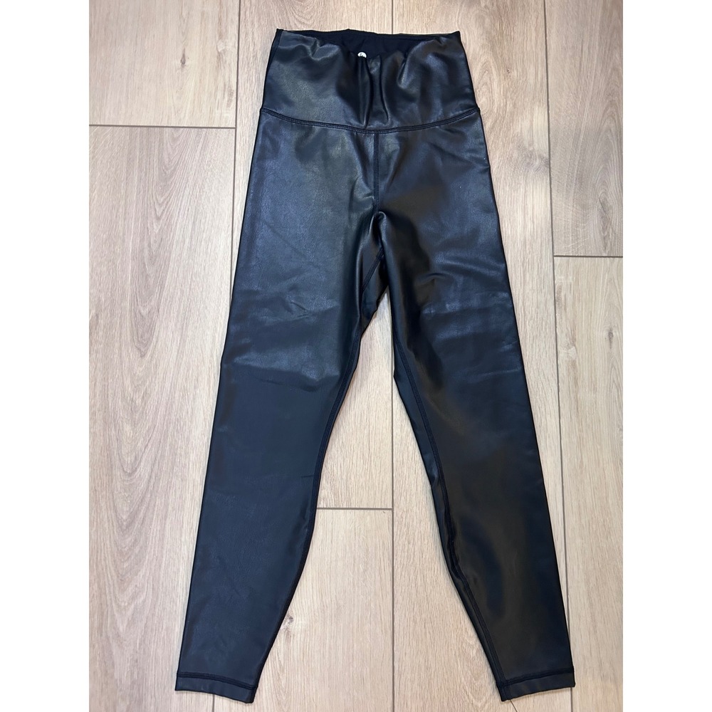 90 Degree by Reflex Faux Leather Lady Love Tight Black High Rise Leggings Small
